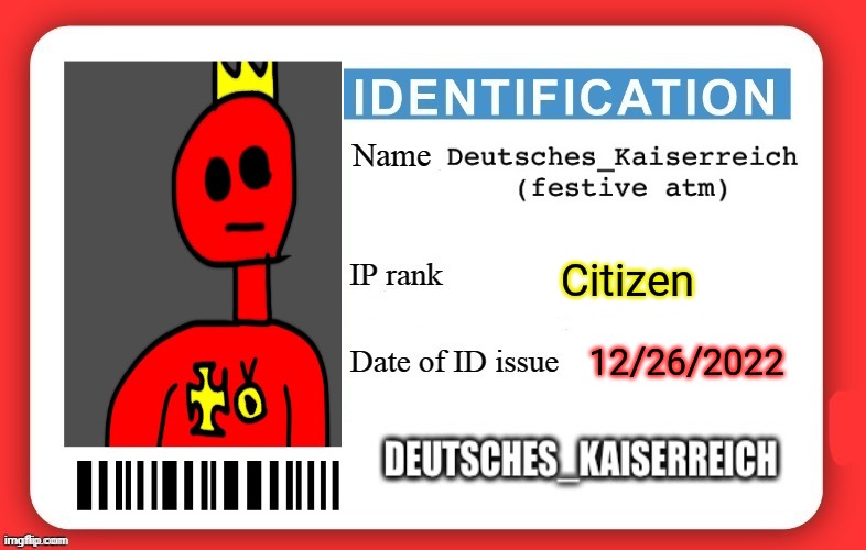DMV ID Card | Citizen 12/26/2022 | image tagged in dmv id card | made w/ Imgflip meme maker