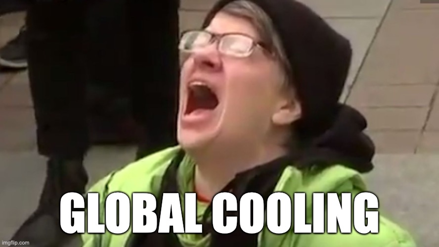 Screaming Liberal  | GLOBAL COOLING | image tagged in screaming liberal | made w/ Imgflip meme maker