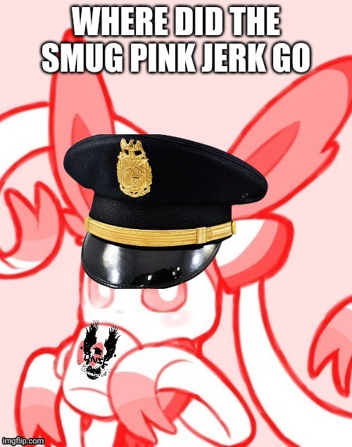 Sylveon unsc | WHERE DID THE SMUG PINK JERK GO | image tagged in sylveon unsc | made w/ Imgflip meme maker