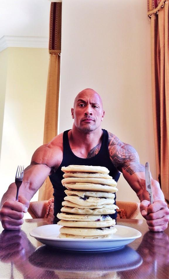 High Quality The Rock's Pancakes Blank Meme Template