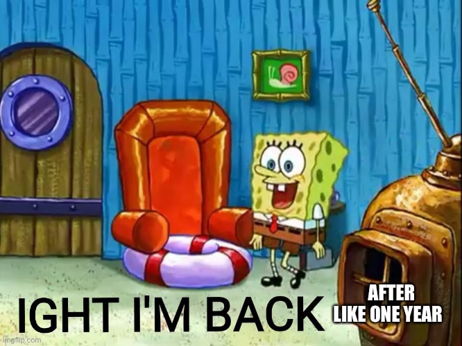 now dont call me back | AFTER LIKE ONE YEAR | image tagged in ight im back | made w/ Imgflip meme maker