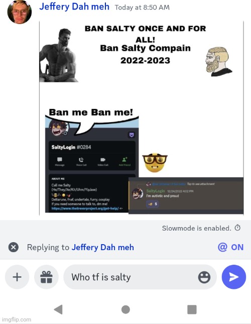 In a different discord server | made w/ Imgflip meme maker