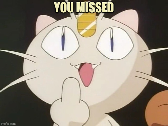 Meowth Middle Claw | YOU MISSED | image tagged in meowth middle claw | made w/ Imgflip meme maker