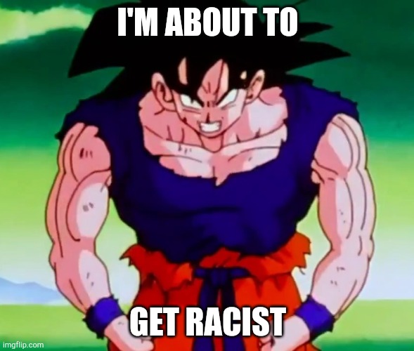 I'm about to get racist Goku | I'M ABOUT TO GET RACIST | image tagged in i'm about to get racist goku | made w/ Imgflip meme maker