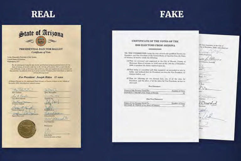 Real electors vs. fake electors Blank Meme Template