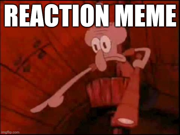Squidward pointing | REACTION MEME | image tagged in squidward pointing | made w/ Imgflip meme maker
