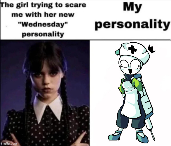 Scaring This Girl with her NEW "Wednesday" personality With my personality (D-side Taki) | image tagged in the girl trying to scare me with her new wednesday personality,fnf d sides,taki fnf,friday night funkin | made w/ Imgflip meme maker