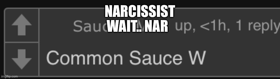 NARCISSIST; WAIT.. NAR | made w/ Imgflip meme maker