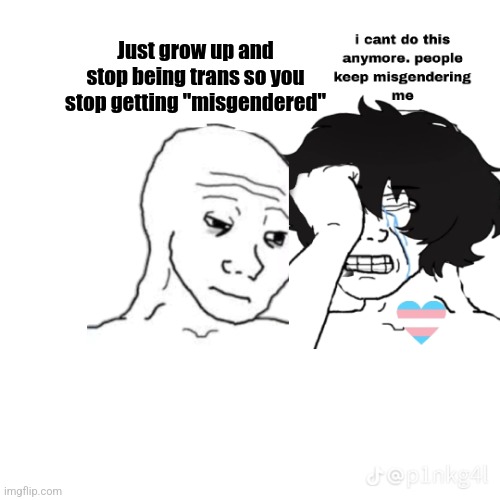 Just grow up and stop being trans so you stop getting "misgendered" | made w/ Imgflip meme maker