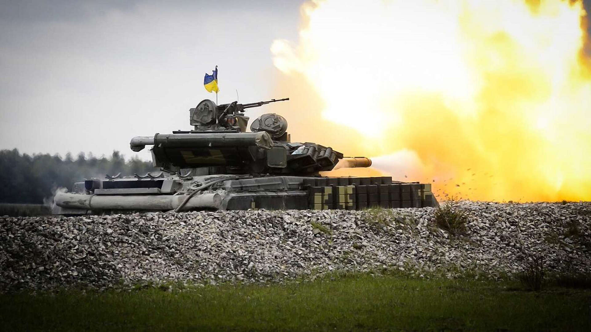 Ukrainian tank fires Blank Meme Template