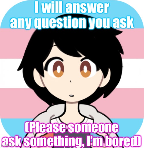 Image Title | I will answer any question you ask; (Please someone ask something, I’m bored) | image tagged in echo_yt template | made w/ Imgflip meme maker