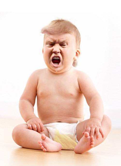 Trump Baby ugly screaming spoiled Republican JPP Blank Meme Template
