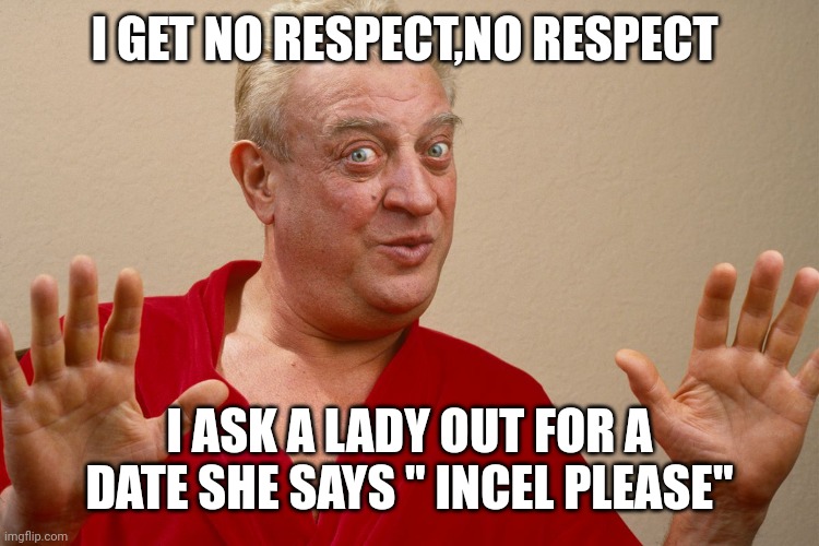 I GET NO RESPECT,NO RESPECT; I ASK A LADY OUT FOR A DATE SHE SAYS " INCEL PLEASE" | made w/ Imgflip meme maker