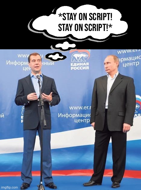 High Quality Dmitry Medvedev stays on script Blank Meme Template