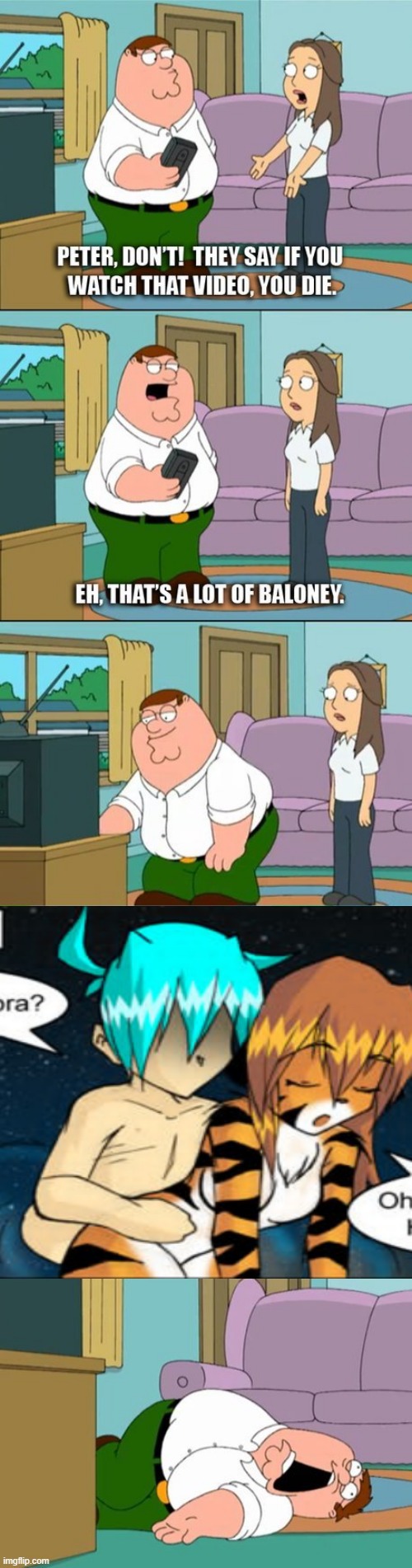 New template | image tagged in peter watches the ring | made w/ Imgflip meme maker
