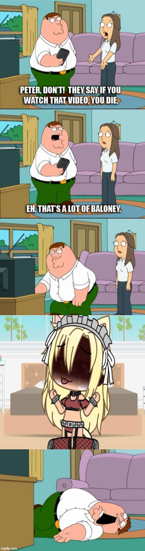 Peter watches The Ring | image tagged in peter watches the ring | made w/ Imgflip meme maker