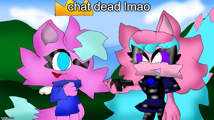 kitty and fly | chat dead lmao | image tagged in kitty and fly | made w/ Imgflip meme maker
