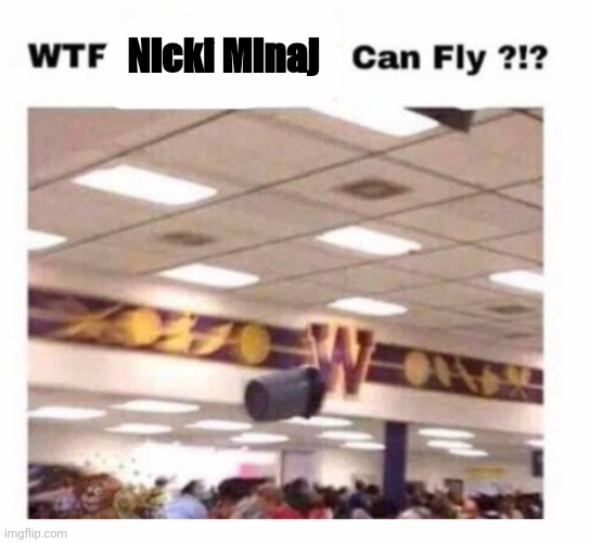 FR FR ONG | Nicki Minaj | image tagged in wtf --------- can fly | made w/ Imgflip meme maker