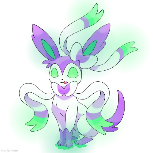 Day 2 of remaking sylveon into different types, poison type!  Also ill be posting another one today as i was meant to post this  | image tagged in sylveon,pokemon | made w/ Imgflip meme maker