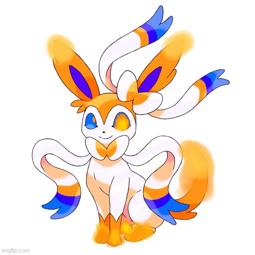 Day 3 of remaking Sylveon into different types, fire type! (Imma be honest, i personally hate i did this) | made w/ Imgflip meme maker