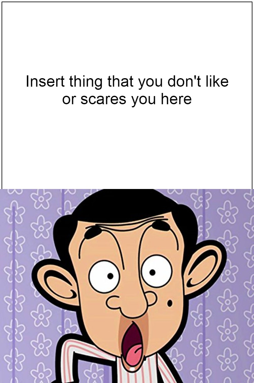 Mr. Bean reacts Meme template Blank Meme Template