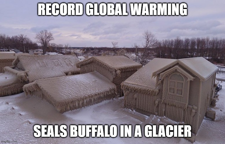 RECORD GLOBAL WARMING; SEALS BUFFALO IN A GLACIER | made w/ Imgflip meme maker