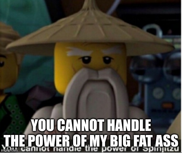 Ninjago Meme | YOU CANNOT HANDLE THE POWER OF MY BIG FAT ASS | image tagged in you cannot handle the power of spinjitzu | made w/ Imgflip meme maker