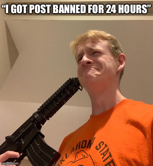 Certain user | “I GOT POST BANNED FOR 24 HOURS” | made w/ Imgflip meme maker