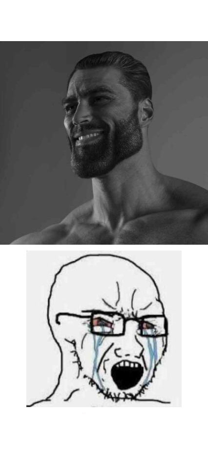 Crying Wojak vs. Giga Chad Blank Template - Imgflip