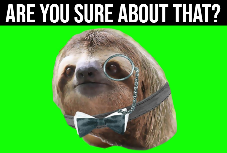 High Quality Monocle sloth are you sure about that Blank Meme Template