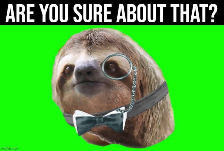 Monocle sloth are you sure about that | image tagged in monocle sloth are you sure about that | made w/ Imgflip meme maker