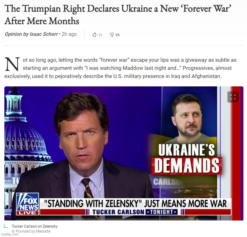 Trumpian right declares Ukraine a new forever war after months | image tagged in trumpian right declares ukraine a new forever war after months | made w/ Imgflip meme maker