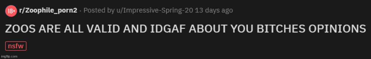 fun fact: that sub was to bait zoophiles | made w/ Imgflip meme maker