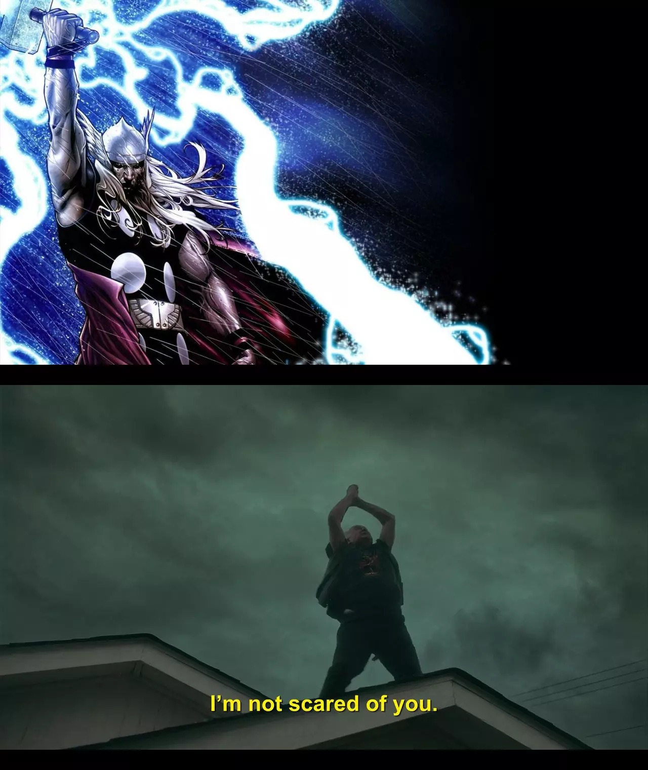 High Quality Thor vs Indigenous Man Blank Meme Template