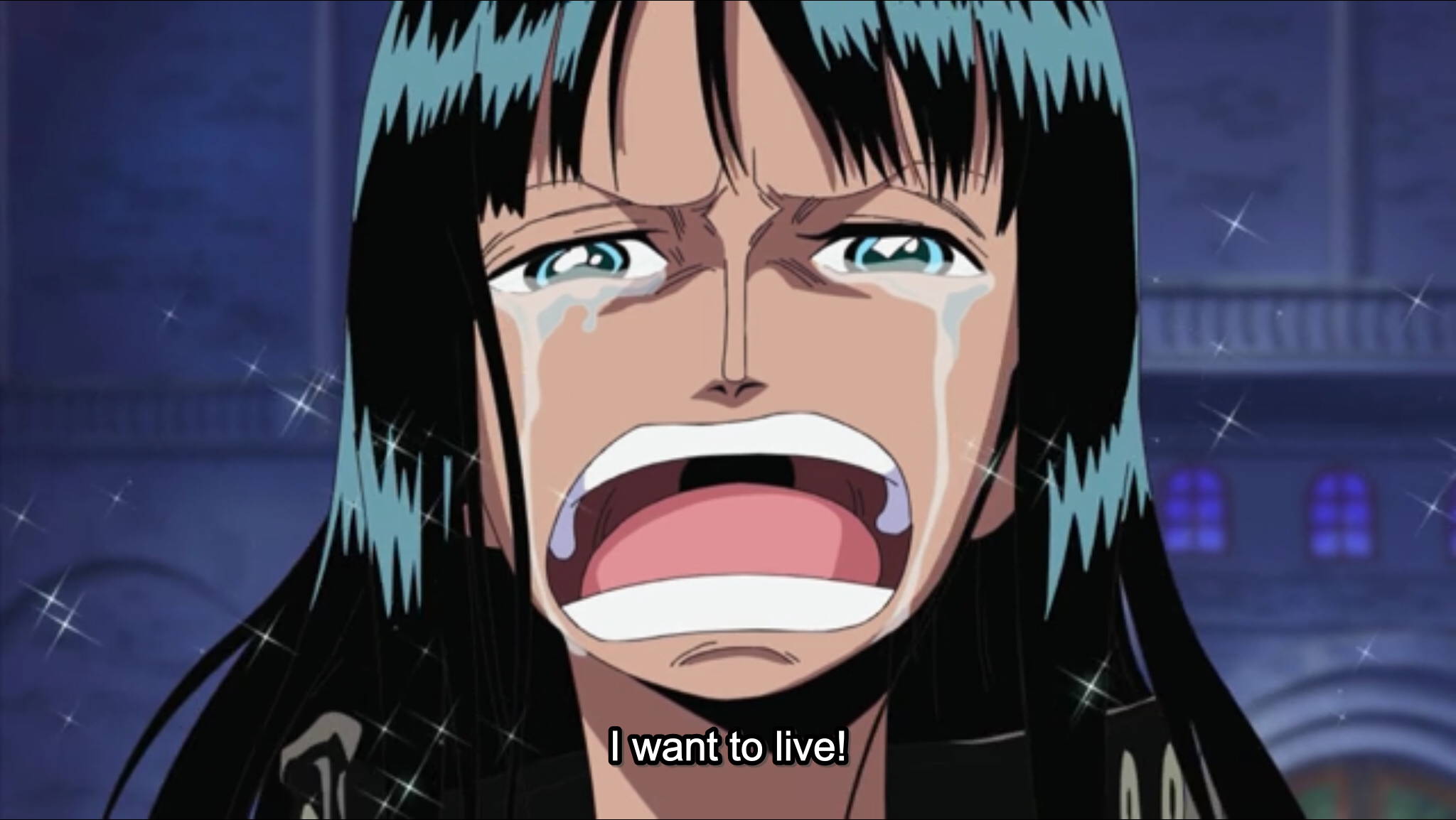 Nico Robin “I want to live!” Blank Meme Template