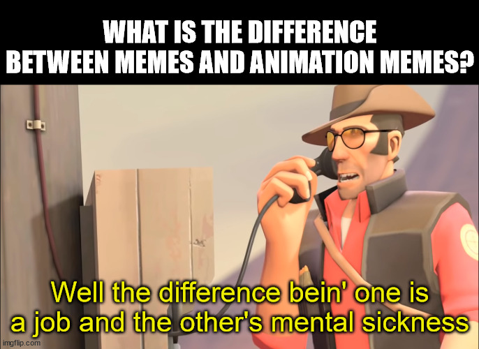 WHAT IS THE DIFFERENCE BETWEEN MEMES AND ANIMATION MEMES? Well the difference bein' one is a job and the other's mental sickness | image tagged in blank white template,well one is an x and the other is mental sickness,memes,animation | made w/ Imgflip meme maker