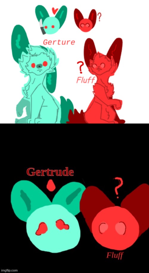 Did y'all know that my first ever oc's were actually rabbits? Well, Here they are! Gertrude and Fluff. Drawing ALL my oc's soon. | made w/ Imgflip meme maker