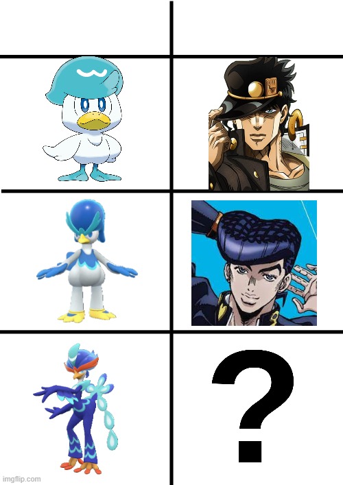 Comparison Chart | image tagged in comparison chart,jojo's bizarre adventure,pokemon | made w/ Imgflip meme maker