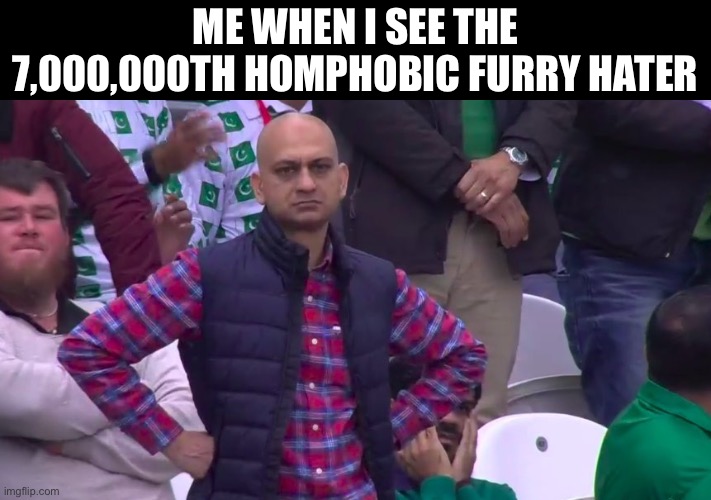 It hurts me because I’m not on,h a furry, but also bisexual. |  ME WHEN I SEE THE 7,000,000TH HOMPHOBIC FURRY HATER | image tagged in disappointed muhammad sarim akhtar,stop it get some help,pain,why | made w/ Imgflip meme maker