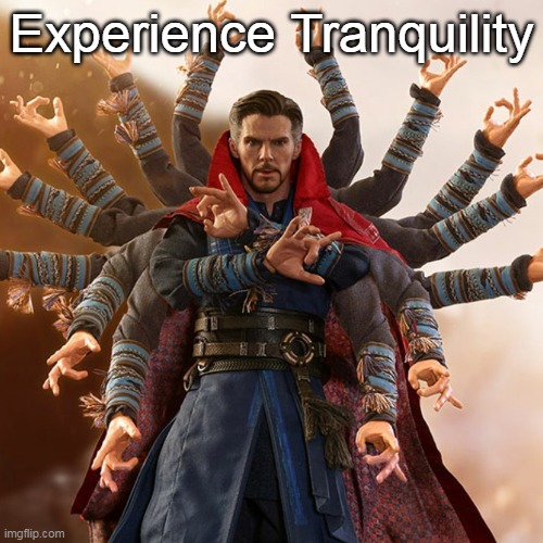 Experience Tranquility | Experience Tranquility | image tagged in marvel,fun,smart | made w/ Imgflip meme maker