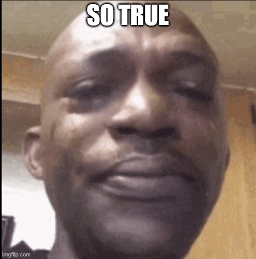 Crying black dude | SO TRUE | image tagged in crying black dude | made w/ Imgflip meme maker