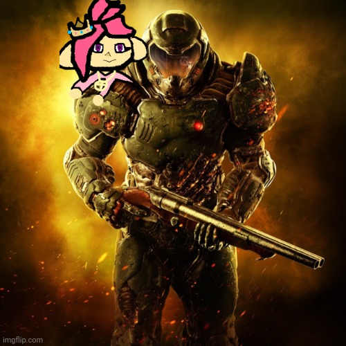 I just found Shoulder Pearlie exists | image tagged in doom guy | made w/ Imgflip meme maker