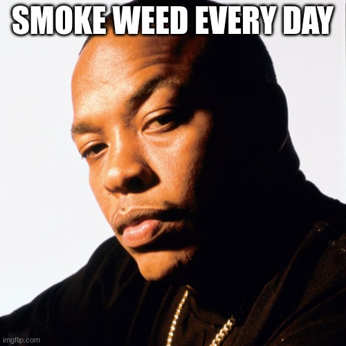 dr dre | SMOKE WEED EVERY DAY | image tagged in dr dre | made w/ Imgflip meme maker