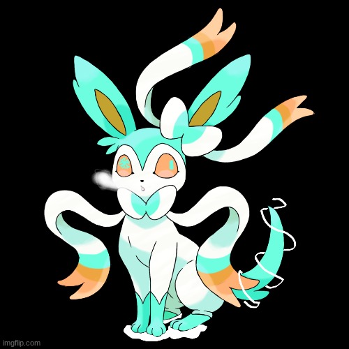 Day 4 of remaking sylveon into different types, Ice type! (I hate this on more than the fire type sylveon) | image tagged in pokemon,sylveon | made w/ Imgflip meme maker