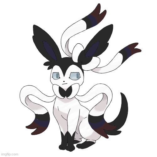 Day 5 of remaking Sylveon into different types, dark type! (Im posting this early as i dont plan to be on tomorrow) | made w/ Imgflip meme maker