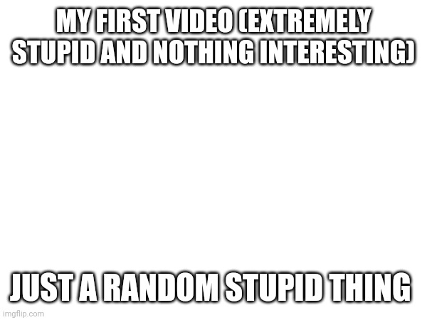 MY FIRST VIDEO (EXTREMELY STUPID AND NOTHING INTERESTING); JUST A RANDOM STUPID THING | made w/ Imgflip meme maker