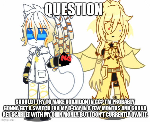 Yes, Solgaleo is sticking up the finger at Necrozma | QUESTION; SHOULD I TRY TO MAKE KORAIDON IN GC? I’M PROBABLY GONNA GET A SWITCH FOR MY B-DAY IN A FEW MONTHS AND GONNA GET SCARLET WITH MY OWN MONEY, BUT I DON’T CURRENTLY OWN IT. | made w/ Imgflip meme maker