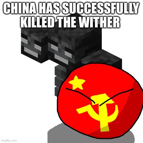 CHINA HAS SUCCESSFULLY KILLED THE WITHER | image tagged in wither,minecraft,china | made w/ Imgflip meme maker