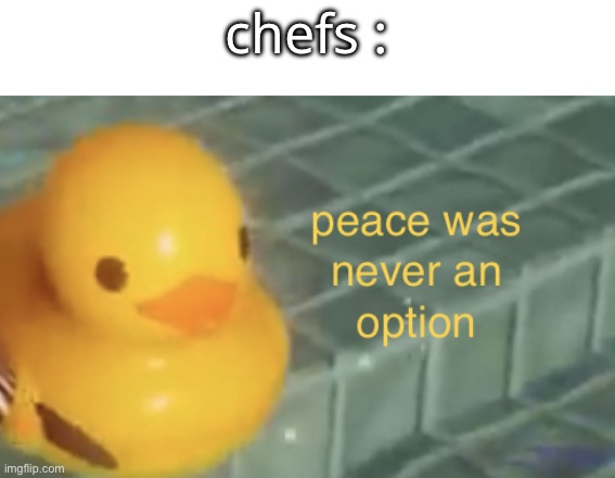 peace was never an option | chefs : | image tagged in peace was never an option | made w/ Imgflip meme maker