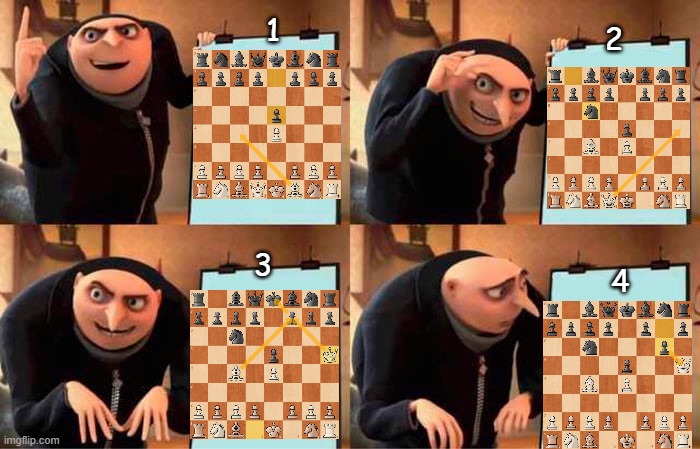 Chess Game | 1; 2; 3; 4 | image tagged in memes,gru's plan | made w/ Imgflip meme maker